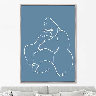 Репродукция картины на холсте Gorilla on blue