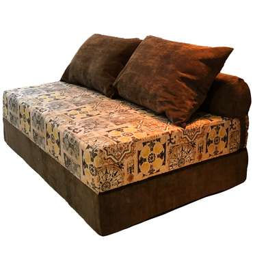 Бескаркасный диван-кровать Puzzle Bag Сиена XL коричнево-бежевого цвета