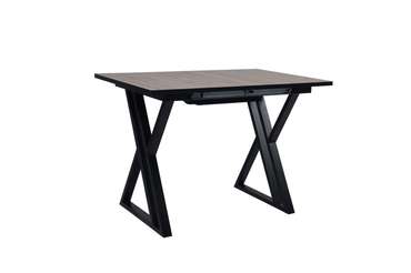 Раздвижной обеденный стол Саен черно-коричневого цвета