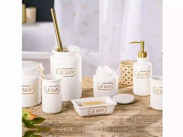 Стакан для зубных щеток Le Bain blanc белого цвета