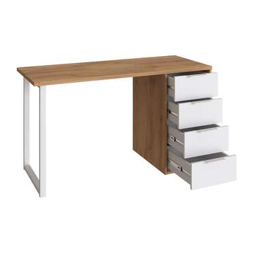 Письменный стол С-412 цвет дуб крафт золотой/меренга