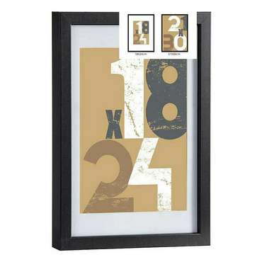 Фоторамка 24 x 2,5 x 32,5 cm Чёрный Cтекло Деревянный MDF (6 штук)