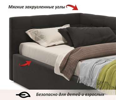 Кровать Bonna 90х200 черного цвета с матрасом