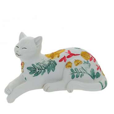 Фигура декоративная Кошка белого цвета