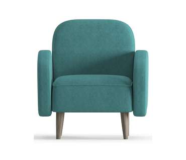 Кресло из вельвета Бризби бирюзового цвета