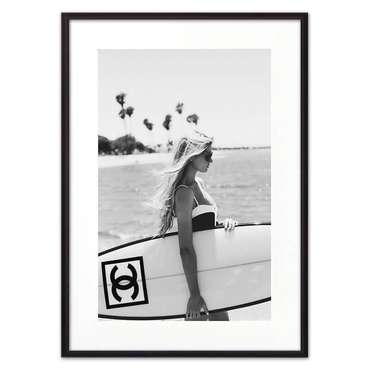 Постер в рамке Серфингистка Chanel 21х30 см