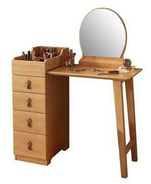 Туалетный столик для макияжа с зеркалом Твигги бежевого цвета
