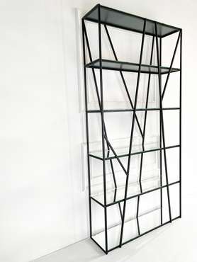 Стеллаж "Olivia" черный с тонированным стеклом (2100х1000х300)