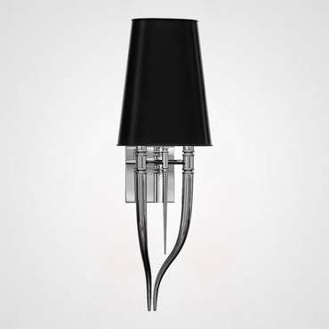 Настенный светильник Crystal Light Brunilde Ipe Cavalli L черно-серебряного цвета