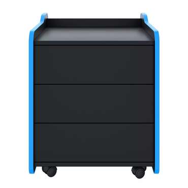 Тумба для игрового компьютерного стола Case 50 черно-синего цвета