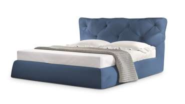 Кровать Тесей 160х200 синего цвета