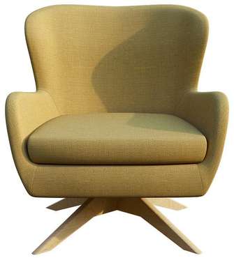 Кресло каминное Фэй желто-зеленого цвета