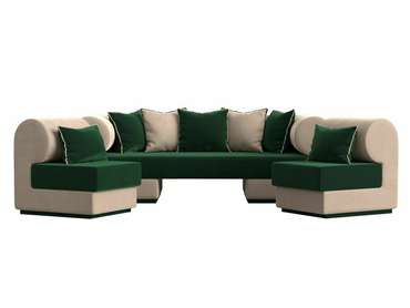 Набор мягкой мебели Кипр 3 зелено-бежевого цвета