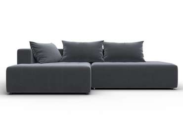 Угловой диван-кровать Лига-103 серого цвета левый