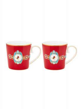 Набор из двух больших кружек Love Birds Medallion Red 250 мл