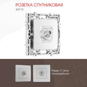 Розетка 217.42-1.silver (пластик, цвет серебро)