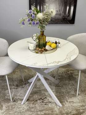 Раздвижной обеденный стол R900 белого цвета