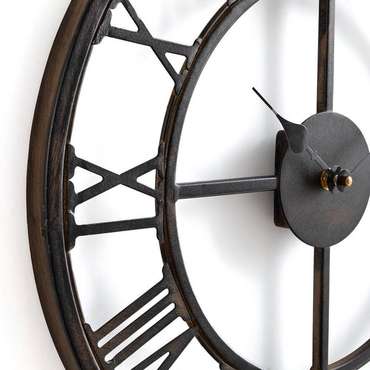 Часы настенные из металла Zivos темно-коричневого цвета
