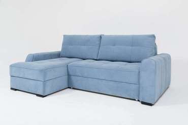 Угловой диван-кровать Soft II голубого цвета (левый)