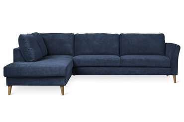 Угловой диван-кровать Мосс темно-синего цвета 