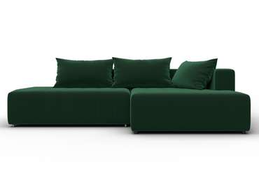 Угловой диван-кровать Лига-103 зеленого цвета правый