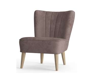 Кресло Пальмира в обивке из велюра светло-коричневого цвета