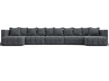 Угловой диван-кровать Лига 052 МегаЛонг темно-серого цвета