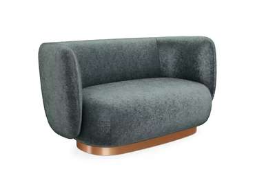 Диван Lucca М темно-зеленого цвета с медным основанием