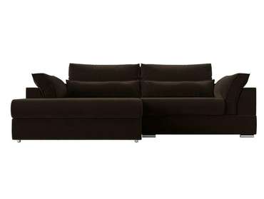 Угловой диван-кровать Пекин коричневого цвета угол левый