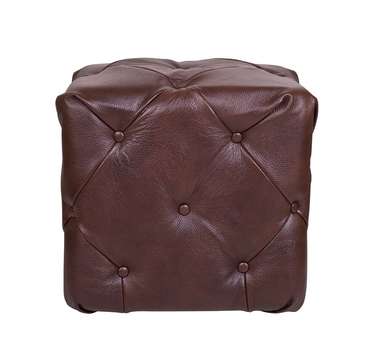 Пуф Amrit brown leather коричневого цвета