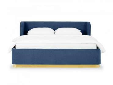 Кровать Vibe 160х200 синего цвета с подъемным механизмом