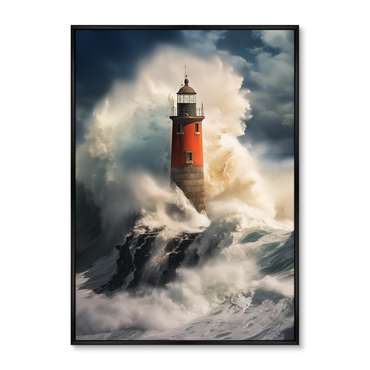 Репродукция картины Lighthouse in the raging ocean, 2024г.
