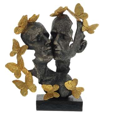 Фигурка декоративная Лица с бабочками золотого цвета