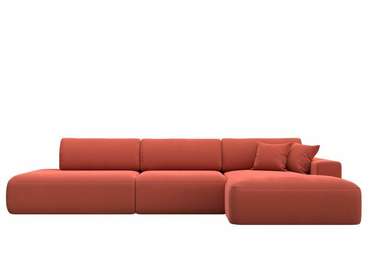 Угловой диван-кровать Лига 036 Модерн Лонг кораллового цвета правый угол