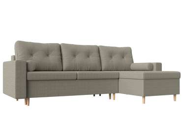 Угловой диван-кровать Белфаст серо-бежевого цвета правый угол