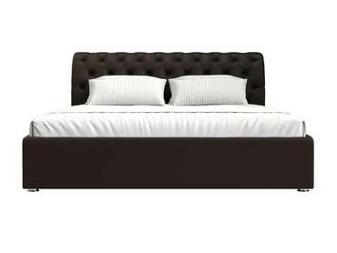 Кровать Сицилия 200х200 темно-коричневого цвета с подъемным механизмом (экокожа)