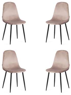 Комплект из четырех стульев Breeze кофейного цвета