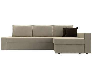 Угловой диван-кровать Версаль бежевого цвета правый угол