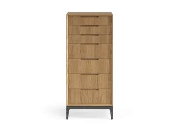 Комод Velvet 7 цвета дуб мускатный матовый с опорами цвета суперматовый чёрный
