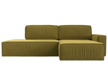 Угловой диван-кровать Прага модерн желтого цвета правый угол