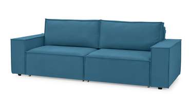 Прямой диван-кровать Софт 2 синего цвета