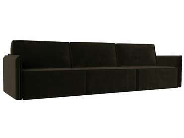 Прямой диван-кровать Либерти лонг коричневого цвета