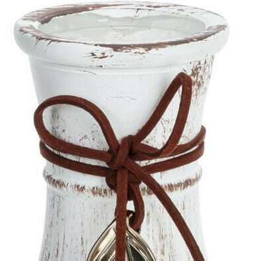 Стеклянная ваза с эффектом потертости белого цвета