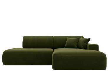 Угловой диван-кровать Лига 036 Модерн зеленого цвета правый угол