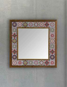 Настенное зеркало 43x43 с каменной мозаикой и композитным основанием