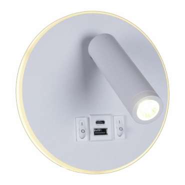 Спот 86203-9.2-001KT LED12W+USB WT (металл, цвет белый)