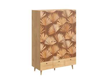 Шкаф Frida с принтом Palm на деревянных ножках 