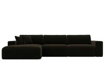 Угловой диван-кровать Лига 036 Классик Лонг темно-коричневого цвета левый угол
