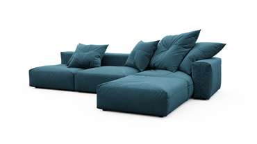 Угловой диван Фиджи синего цвета