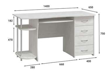 Стол компьютерный светло-серого цвета